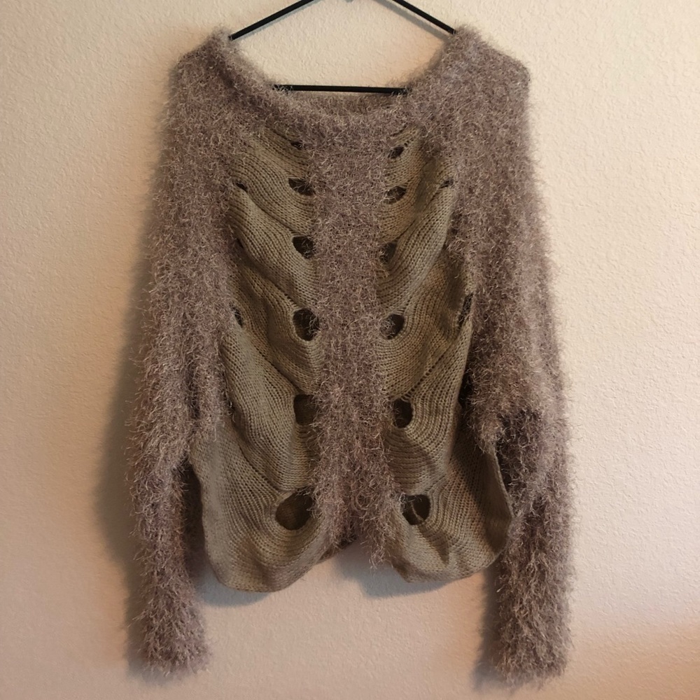 Fuzzy Black Brand Sweater Size Medium - Picture 1 of 7